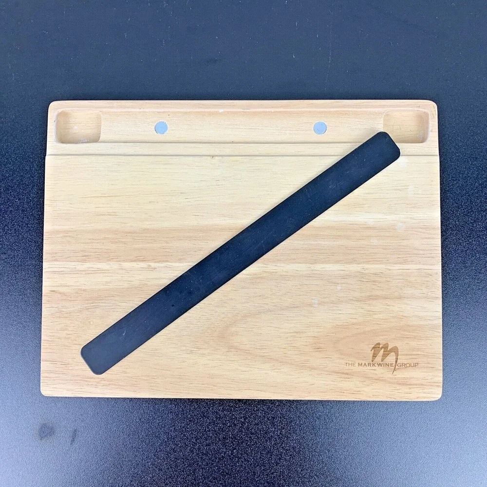 Wooden‎ Cheese Board/Knife Gift Set The Mark Wine Group w/ Removable Slate